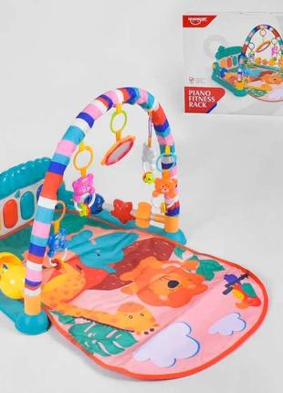 Килимок музичний не 0629 / 0630 (12/2) 5 підвісок, іграшки на паличці, звук, в коробці