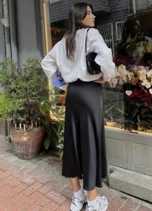 Шелковая юбка длины миди5 фото