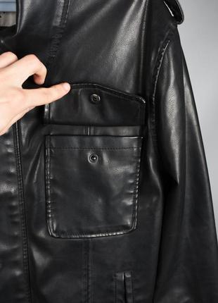 Levis шкіряна класична куртка з екошкіри чорна з підкладкою хутряний розмір м5 фото