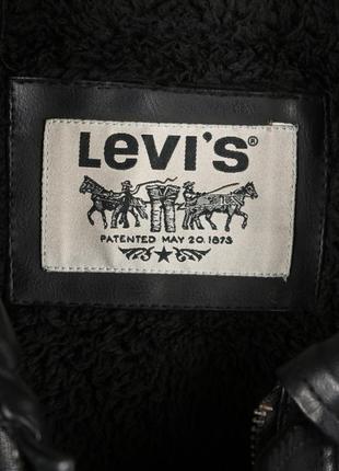 Levis шкіряна класична куртка з екошкіри чорна з підкладкою хутряний розмір м8 фото