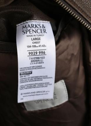 Marks spencer мужская кожаная коричневая куртка классическая размер l xl6 фото