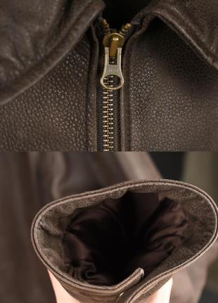 Marks spencer мужская кожаная коричневая куртка классическая размер l xl7 фото