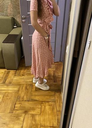Сукня жіноча міді у горошок4 фото