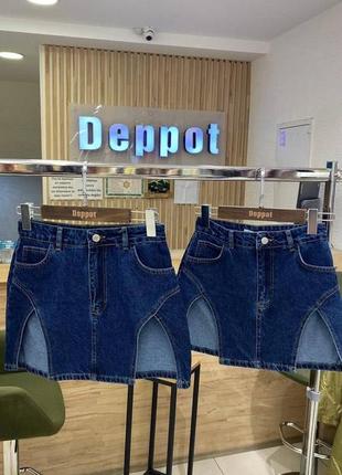 Джинсовая мини юбка