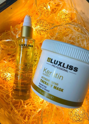Набір для волосся luxliss: маска холодний ботокс 400 мл + кератинова олія 50 мл