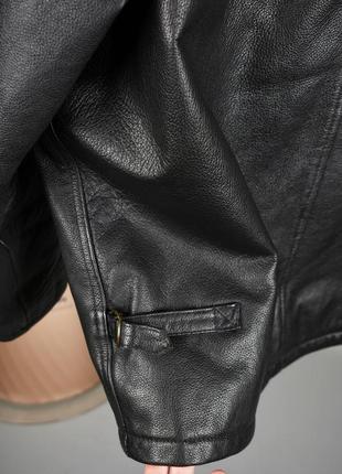 Класична шкіряна чоловіча куртка з телячої шкіри чорна розмір м7 фото