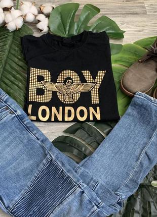 Чёрная детская стрейчевая футболка boy london на мальчика4 фото