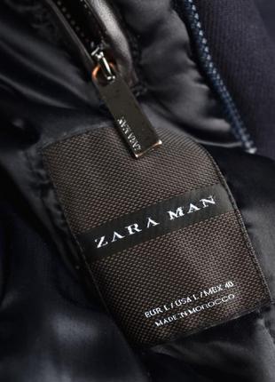 Zara man мужское пальто синее размер s m9 фото