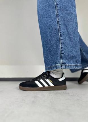 Adidas samba og black white gum9 фото