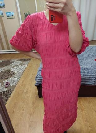 Рожева сукня в підлогу,розмір л2 фото