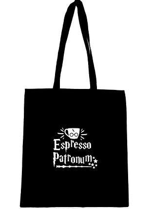 Эко сумка шоппер торба с принтом  " espresso patronum, harry potter " гарри поттер