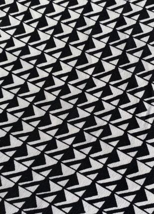 Черно-белый шелковый платок натуральный шелк геометрический принт