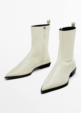 Massimo dutti шкіряні черевики limited edition, чоботи з натуральної шкіри, ботильйони, сапожки, сапоги, ботинки
