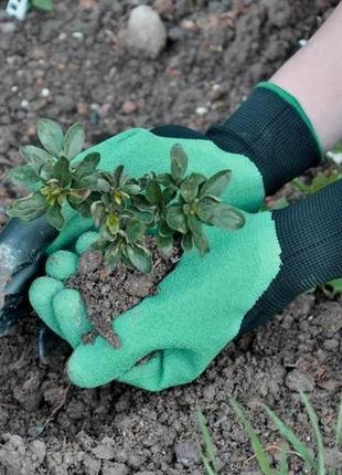 Садові рукавички з пазурами garden genie gloves5 фото