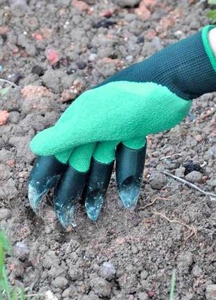 Садові рукавички з пазурами garden genie gloves4 фото