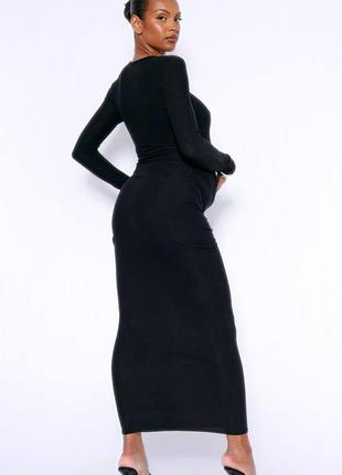 Чорна сукня максі для вагітних2 фото