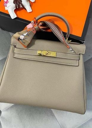 Кожаная сумка в стиле hermes kelly 28