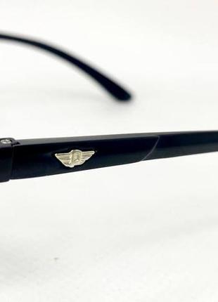 Очки солнцезащитные мужские авиаторы с поляризацией в алюминиевой оправе дужки на флексах2 фото