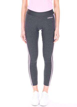 Хлопковые трикотажные лосины леггинсы adidas w e 3s du0682  новые коллекции свежие сезоны