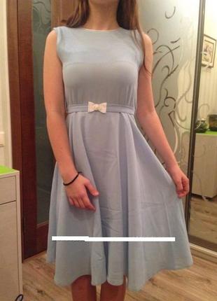 Блакитне плаття з піджаком для дівчинки до 10 років