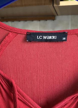 Платье длинное красное летнее lc waikiki7 фото