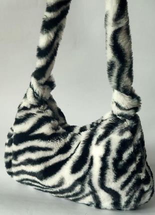 Плюшева сумочка багет зебра5 фото