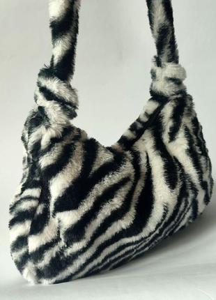 Плюшева сумочка багет зебра9 фото