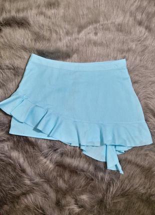 Асимметричная юбка с воланом7 фото