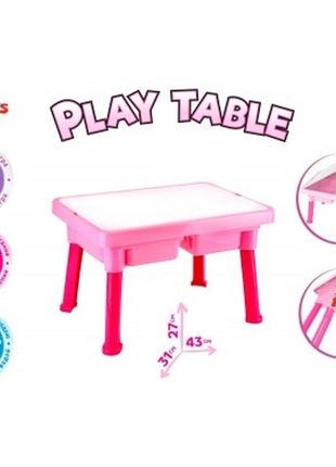 Km7853t ігровий столик рожевий технок