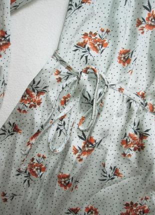 Шикарный атласный халат в цветочный принт на пуговицах с длинным рукавом george6 фото