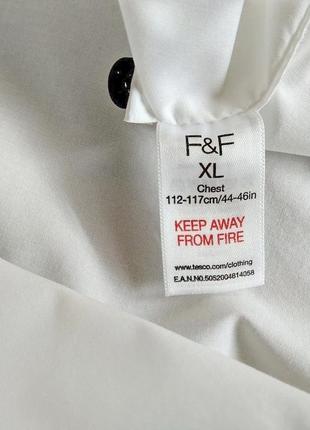 Белоснежная мужская рубашка f&f, высокий рост, большой размер xl, xxl3 фото