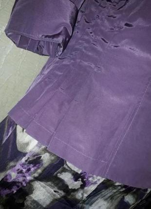 Шикарний фіолетовий бузковий в квіти костюм двойка жакет і натуральна шовкова юбка gerry weber4 фото