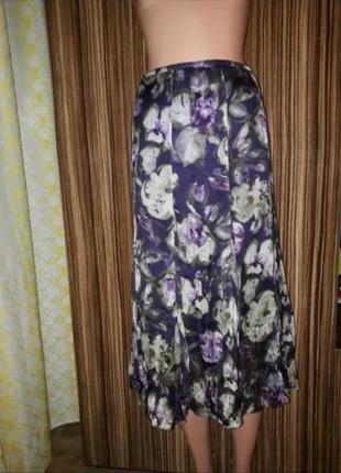 Шикарний фіолетовий бузковий в квіти костюм двойка жакет і натуральна шовкова юбка gerry weber6 фото