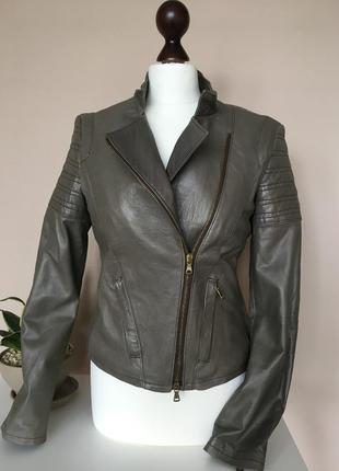 Брендовий шкіряна куртка авіатор leather jacket бренд guarapo italia5 фото