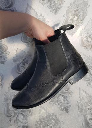 Кожаные ботинки челси в стиле оксфорд2 фото