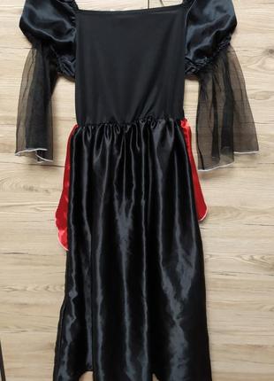 Дитяче плаття, костюм відьма, дияволиця, дракулита, смерть на 11-12 років на хелловін2 фото