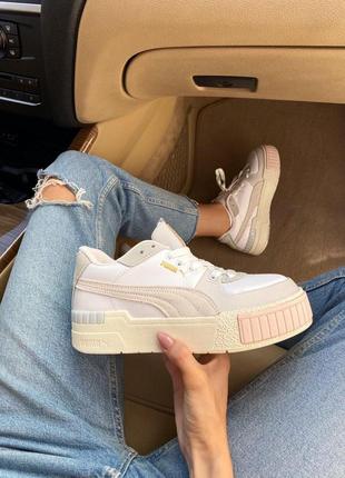 Puma cali beige женские кроссовки пума серый цвет (36-40)💜2 фото