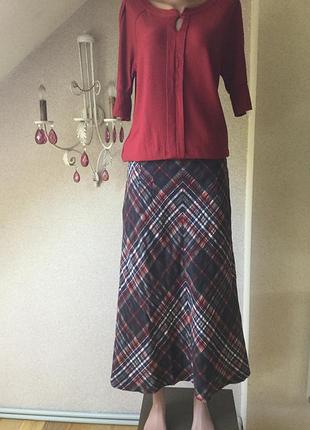 Люксова вовняна спідничка жатка від marcona. концерн max mara.