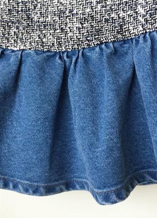 Zara твідовий спідниця з контрастним денімом р. м5 фото