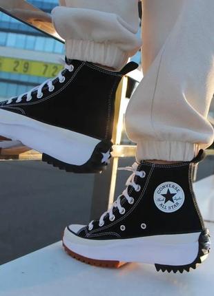 Женские кеды 142338c converse run star hike black 36-40 конверс ран стар кеды