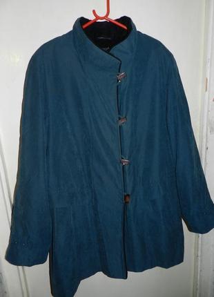 Деми куртка-трапеция с плюшевой подкладкой,большого размера,claude havrey7 фото