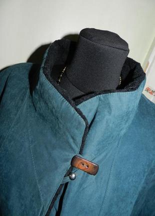 Деми куртка-трапеция с плюшевой подкладкой,большого размера,claude havrey5 фото