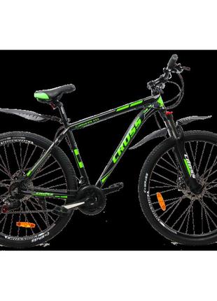 Cross велосипед cross hunter 27.5" 17" черный-зеленый