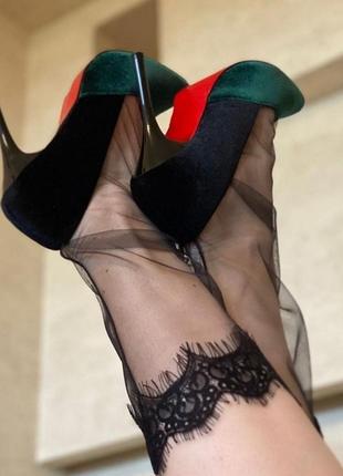 Фатиновые носки с кружевом