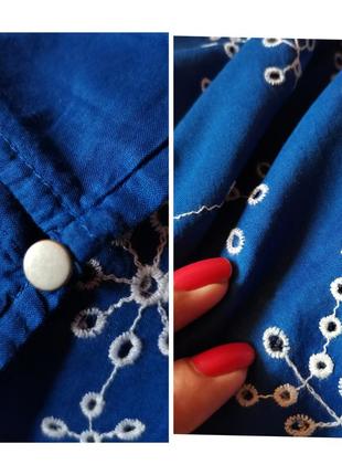 Блуза бохо батист хлопок вышивка прошва шитье свободная блузка vero moda электрик сорочка ришелье5 фото