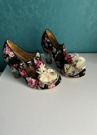 Irregular choice туфли на каблуке с цветами размер 38 стелька 25