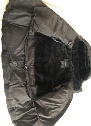 В наличии zara куртка пуховик черного цвета а-силуэта с искусственным мехом внутри2 фото