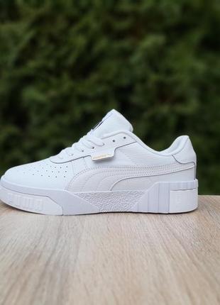 Puma cali белые кеды кроссовки женские кожаные кожа отличное качество весенние осенние демисезонные демисезон пума кали4 фото