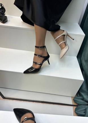 Жіночі ексклюзивні туфлі із натуральної шкіри нова колекція 20248 фото