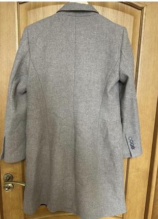 Базовое шикарное прямое пальто шерсть и полиэстер zara 46-48 p2 фото